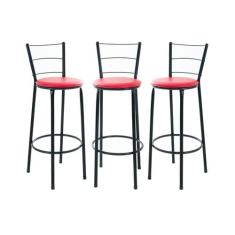 Kit 3 Bancos Banquetas Altas Para Área De Lazer Churrasco - EJC ESPAÇO