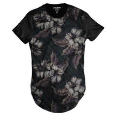 Camiseta Longa Florida Casual Havaiana Swag - Di Nuevo, Preto, G