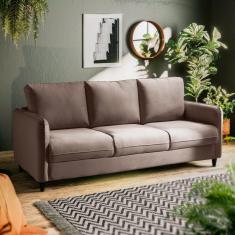 Sofá Orquídea 3 Lugares em Veludo CabeCasa MadeiraMadeira Castor