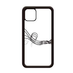 Ilustração de polvo da vida marinha preta para iPhone 11 Pro Max capa para celular Apple