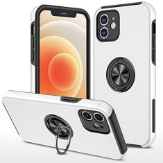 Capa à prova de choque para iPhone 13 12 11 Pro XS Max X XR Ring Holder Magnet Case para iPhone 7 8 6 6s Plus SE 2020 Armor Bumper Cover, Silver, Para iphone 13pro max