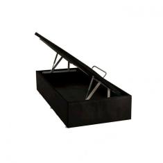 Base Baú Phy Camurça Solteiro 88x188x39cm Ortobom Preto