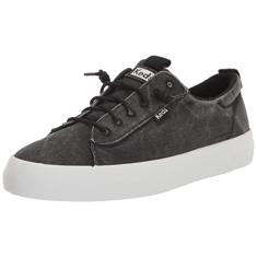 Keds Tênis feminino Kickback Canvas Slip on, Preto, 38