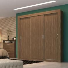 Guarda Roupa Solteiro 3 Portas PH1708 Herval, Nogueira