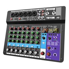 mesa de som，teyun/vedo 8 a8 canais digital/número profissional portátil com reverb bluetooth usb interface audio/áudio mixer 7-6-4-3- canal phantom 48v console,melhor que a6 a4 na4 power channel