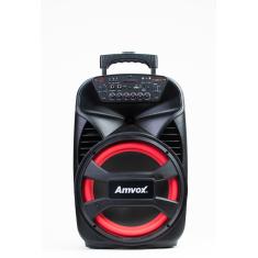 Caixa de Som Amplificada Amvox ACA 480 Viper II, 480W RMS, Bluetooth, Iluminação LED, Bivolt Preta