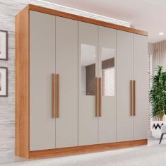 Guarda-roupa Casal com Espelho 6 Portas 2 Gavetas França - Espresso Mó