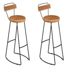 Kit 2 Banquetas Alta Astra Com Encosto Base Metálica - Pallazio