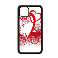 Capa branca vermelha corações flores Dia dos Namorados para iPhone 12 Pro Max para Apple Mini Mobile Case Shell