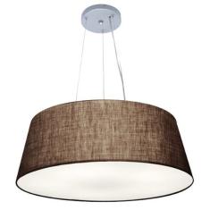 Lustre Pendente Cone Md-4072 Cúpula Em Tecido 30/80x65cm Café