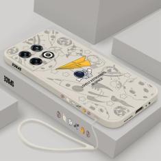 Capa de telefone de silicone de astronauta de desenho animado para OnePlus 11 10T ACE 10 9 Pro 9R 9RT para Oneplus 7 7T Pro capa macia com cordão, B, YK000306, para OnePlus 9R