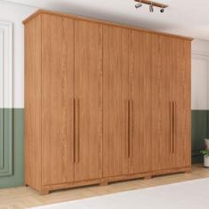 Guarda-Roupa Casal Leblon 6 Portas 6 Gavetas Nature - Henn, Marrom, Mo