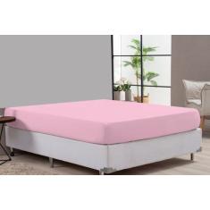 Lençol Avulso Rosa Macio Com Elástico Algodão 180 Fios Queen Preço Bai
