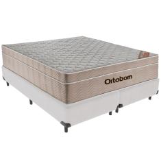 Cama Box e Colchão Airtech  Molas Ensacadas Queen Ortobom