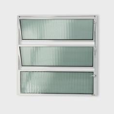Janela de Alumínio Basculante 60x60cm Vidro Canelado Master Brimak