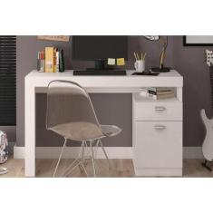 Mesa Escrivaninha Juvenil Melissa c/ 1 Porta e 1 Gaveta Branco - Permó