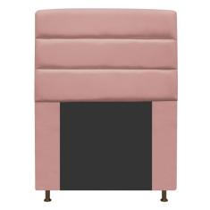 Cabeceira Estofada Turim 90cm Solteiro Suede Rosê Adj Decor