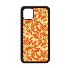 Capa floral clássica decorativa laranja dourada para iPhone 12 Pro Max para Apple Mini Mobile Case Shell
