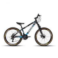 Bicicleta Vikingx Tuff 25/30 Aro 26 Vmaxx Freio A Disco Cambios Shimanos 21v Preto Azul