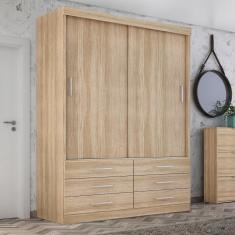 Guarda Roupa Solteiro 2 Portas Correr 6 Gav Capri - Quarta Divisão