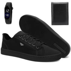 Tênis Masculino Sapatênis Confortável C/ Carteira Slim e Relógio Digital-Masculino