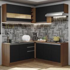 Cozinha Completa de Canto Madesa Glamy 349001 com Armário e Balcão (Se