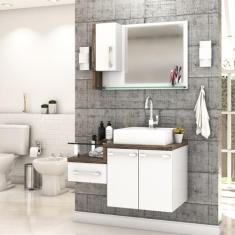 Gabinete para Banheiro C/cuba Q39 e Espelheira Legno 830 - Compace, Br