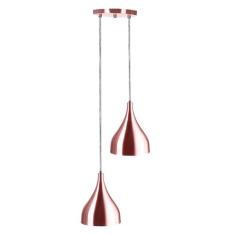 Lustre Pendente Aluminio Gota Duplo 21cm Gold Rose - MARRYLUZ