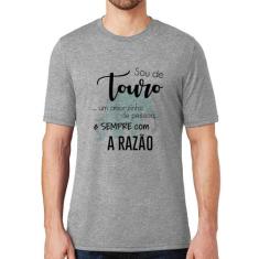 Camiseta Sou de Touro - Foca na Moda, Cinza, M
