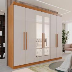 Guarda-Roupa Casal Casal 6 Portas 3 Gavetas com Espelho Roma Espresso 