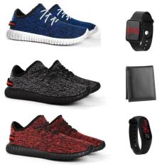 Kit - 3 Pares Tênis Easy + 2 Digitais + Carteira-Masculino