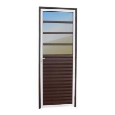 Porta de Cozinha Linha 25 Vidro Reflex 210cm X 80cm Brimak Abertura Es