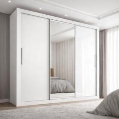 Guarda-Roupa Casal com Espelho 3 Portas 4 Gavetas 185,5cm Viena Yescas