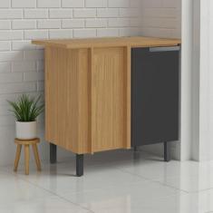 Balcão Cozinha 1 Portas para Canto com Tampo 100% MDF Dobradiças Slow 