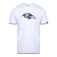 Camiseta Manga Curta Nfl Baltimore Ravens Branco Preto New Era