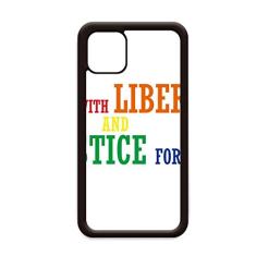 Capa LGBT Bandeira do arco-íris Liberdade e Justiça para iPhone 12 Pro Max para Apple Mini Mobile Case
