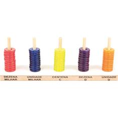 Carlu Brinquedos - Ábaco Aberto Jogo para Aprender Matemática, 4+ Anos, Multicolorido, 1930