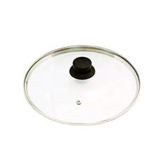 OkayShop Tampa de Vidro Temperado 24/25 Cm Transparente com Puxador Cromado