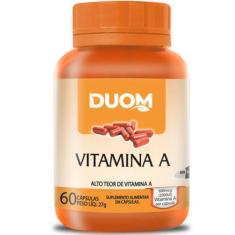 Vitamina A Alto Teor Apenas 1 Cápsula Dia 60 Cápsulas  Duom