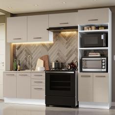 Armário de Cozinha Completa 270cm Branco/Crema Agata Madesa 08