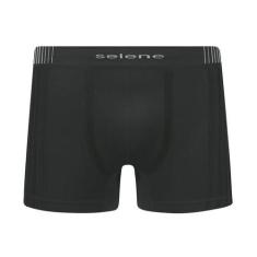 Cueca Boxer Microfibra 11070-003 Sem Costura - Selene, Preto, EG