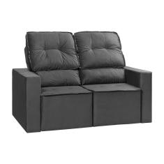 Sofá Retrátil E Reclinável Chicago 2l. 1.50cm C-molas-veludo Chumbo