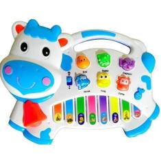 Brinquedo Pianinho Vaquinha Musical Baby Infantil Som de Animais. - to