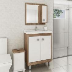 Armário Conjunto de Banheiro com Gabinete, Cuba e Espelheira 2 Portas 