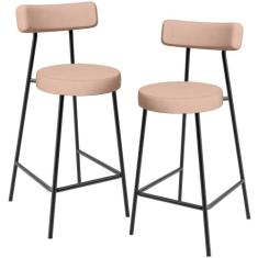 Kit 02 Banquetas Baixa Para Cozinha Sala De Jantar Bar Bancada Milão L