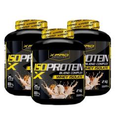 Kit 3x Whey Iso Blend  Protein Isolado 2Kg - XPRO-Unissex