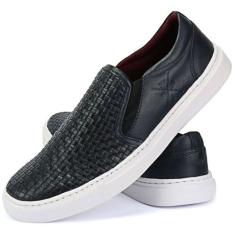 Tênis Sapatênis Casual Slip On Couro Moderno Top Lançamento - Tchwm Sh