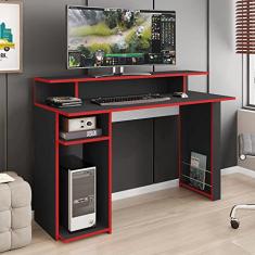 Mesa Gamer Escrivaninha 120cm Inspire Art in Móveis Preto