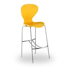 Banqueta Alta com Encosto Flash Prima Design Amarelo