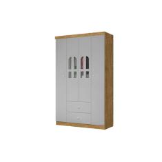 Roupeiro Infantil Guarda Roupa 4 Portas 2 Gavetas E Nichos Alvin